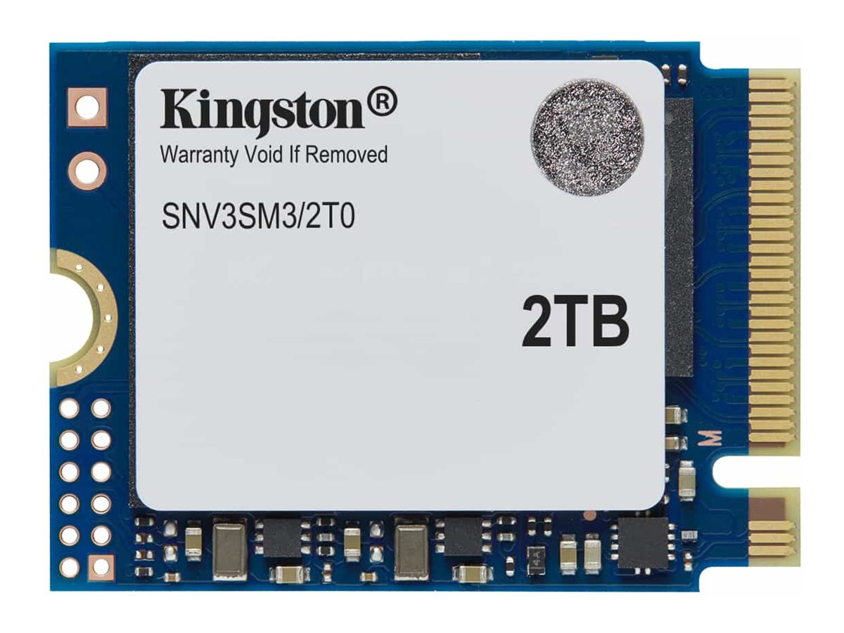 Kingston SSD - NV3 - 2000 GB - SSD form factor M.2 2230 - Solid-state drive interface PCIe 4.0 x4 NVMe - Read speed 6000 MB/s - Write speed 5000 MB/s