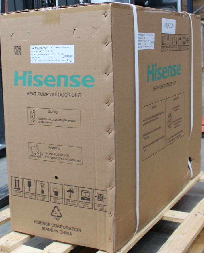 SALE OUT. Hisense Hi-Therma 6 kw heat pump Split type Outdoor unit - Hisense AHW-060HCDS1 - Hi-Therma 6 kw heat pump Split type Outdoor unit - 36 month(s) - DAMAGED PACKAGING, DENTED FRONT (BOTTOM, RIGHT SIDE)