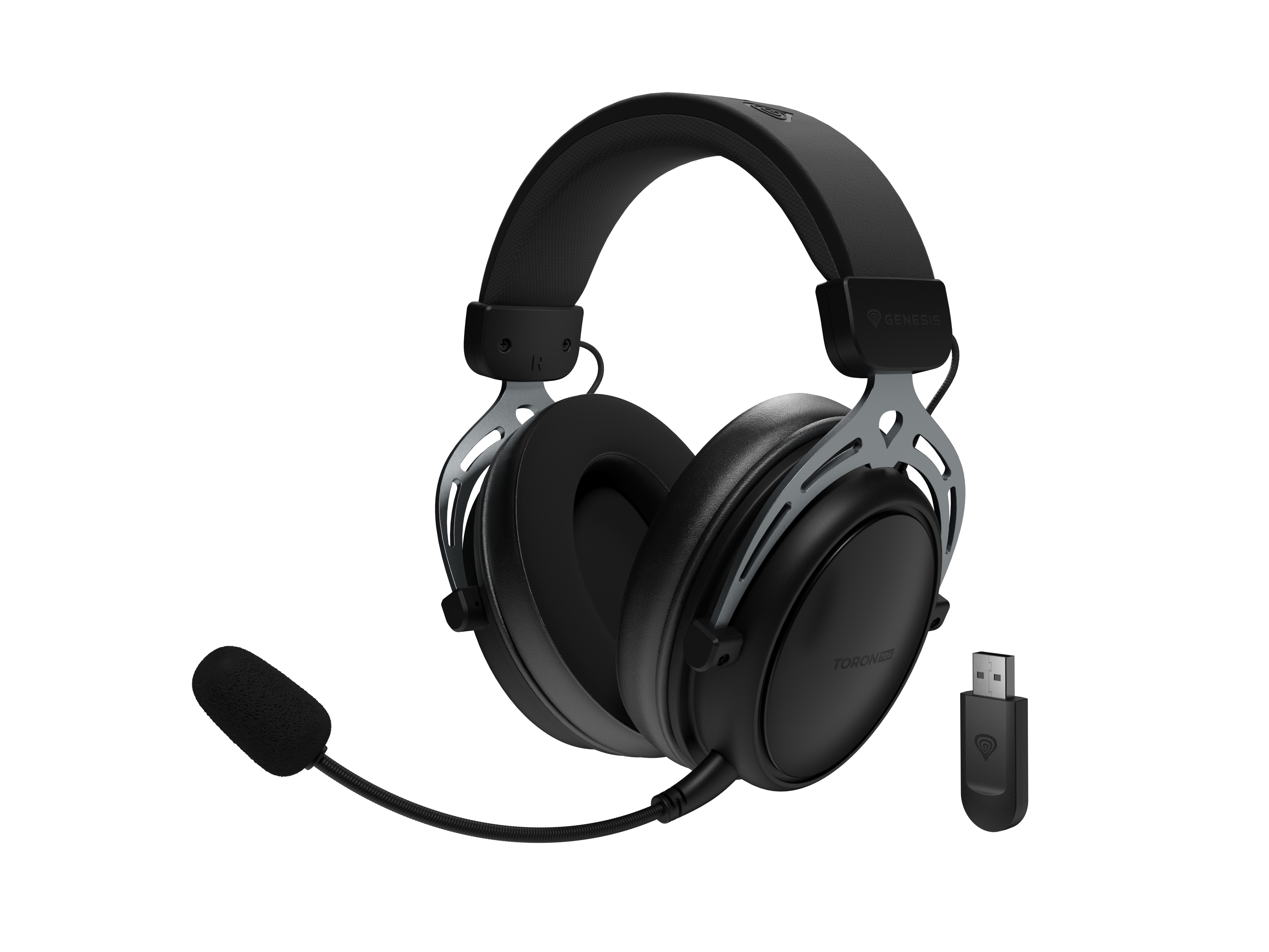 Genesis Headset - Toron 706 - Bluetooth, 2.4 GHz - Over-ear - Microphone - Black