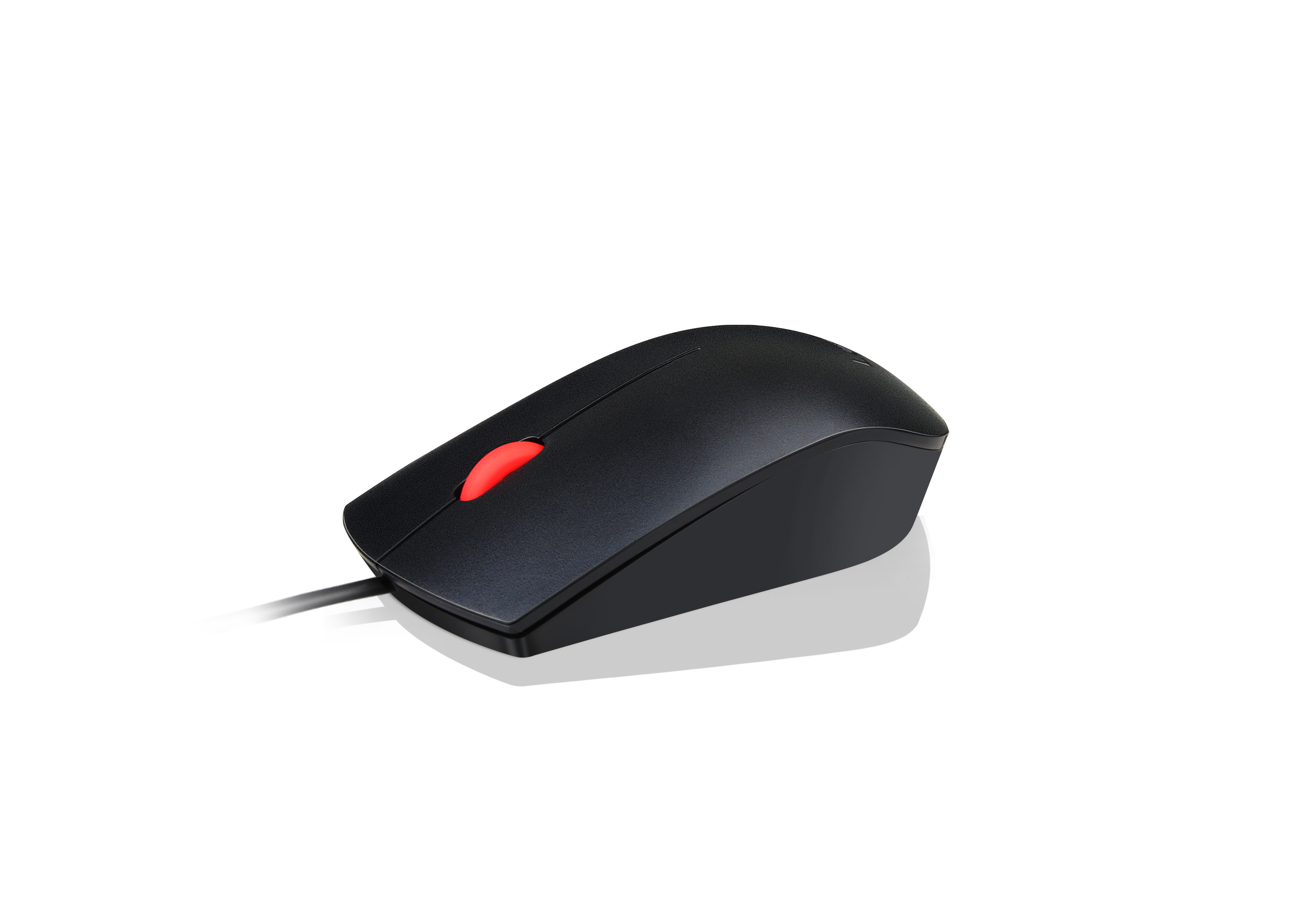 Lenovo Essential USB Wired Mouse, 1600 DPI, 1.8 m, 3 Buttons, Black - Lenovo - Essential USB Mouse - wired - Optical sensor - Black