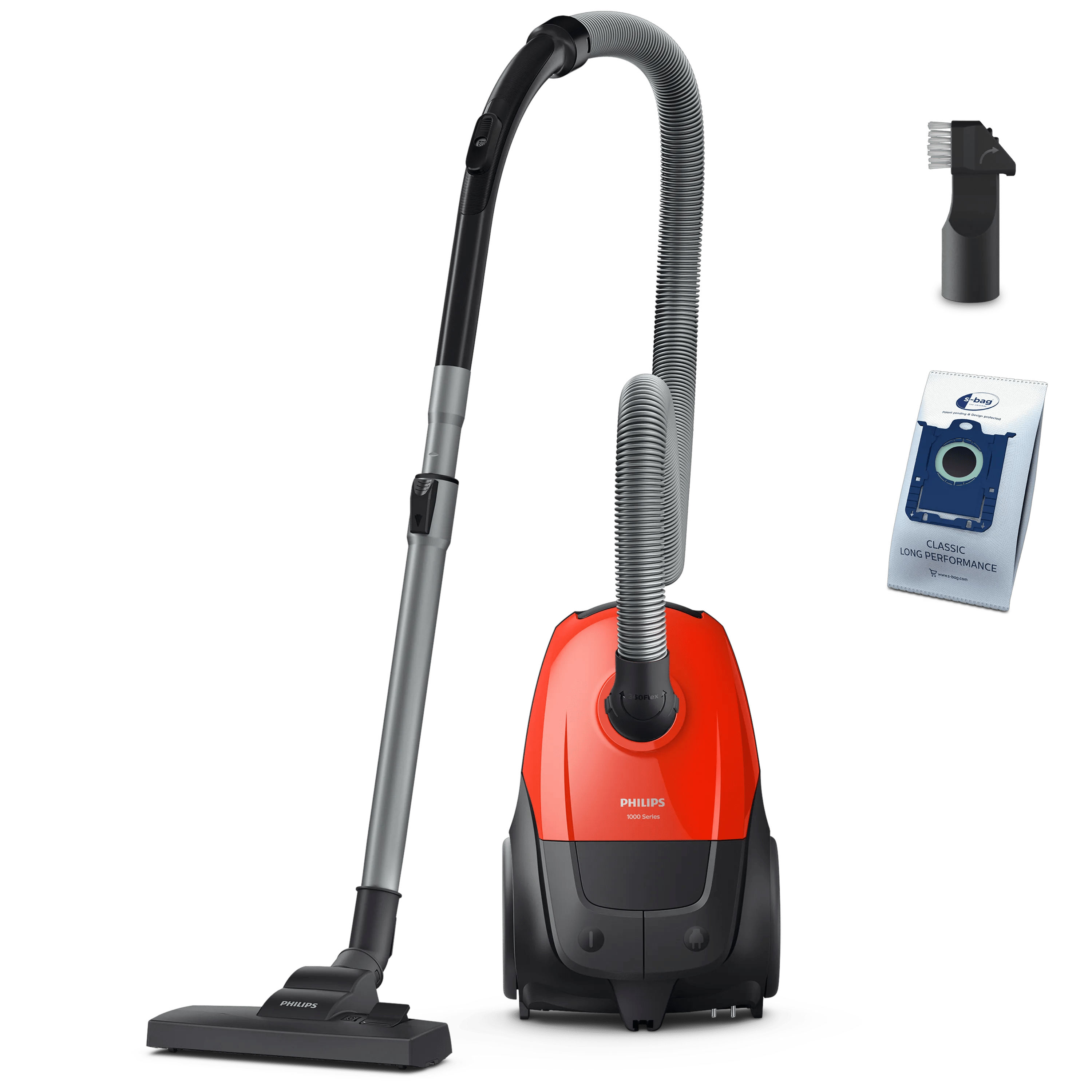 Vacuum Cleaner|PHILIPS|Input power 800 W|Dust capacity 3 L|Cylinder vacuum|Cleaning type Dry|Dust container Dust bag|Colour Black/Red|XD1111/10
