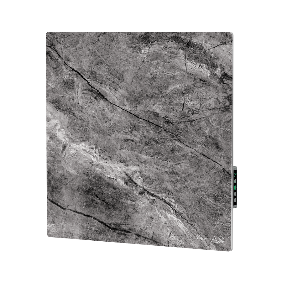 AENO Premium Eco Smart Quadro Wall Heater, 500W, 50x50 cm., Tempered glass, Infrared+convection heating type, LED display Plug type: Europe (E/F type), Antique Marble, Made in Poland, Limited edition