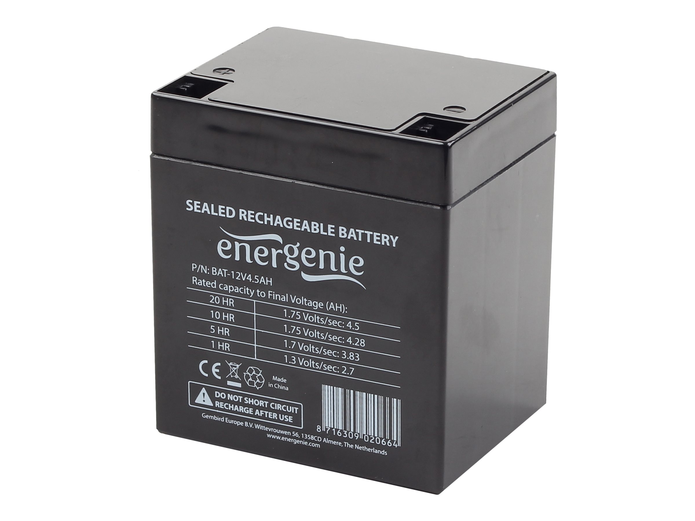 EnerGenie - UPS battery, 12V, 4.5 Ah - BAT-12V4.5AH