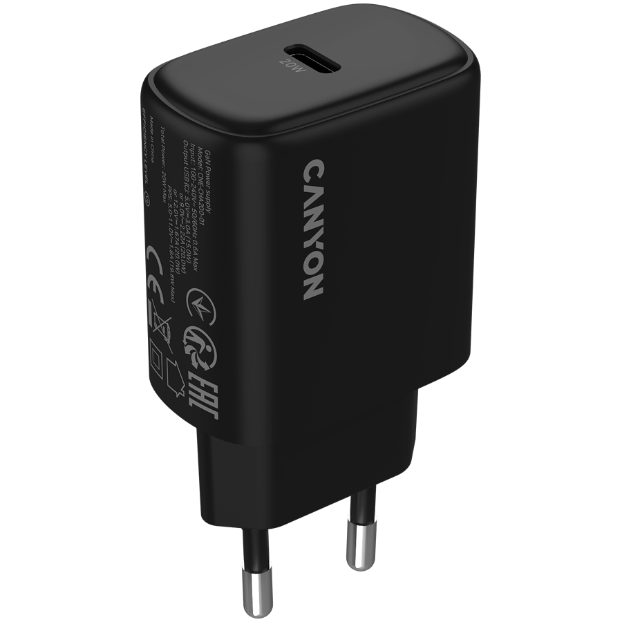 CANYON charger OnCharge 200 20W 1xPD EU Black