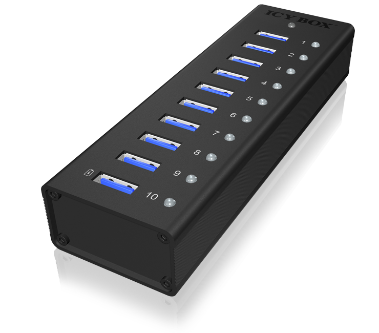 Raidsonic - 10 port USB 3.0 Hub - Icy Box IB-AC6110