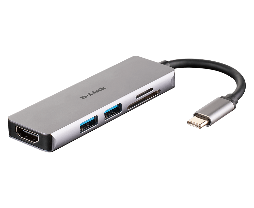 D-Link - 5-in-1 USB-C™ Hub with HDMI and SD/microSD Card Reader - DUB-M530 - USB Type-C
