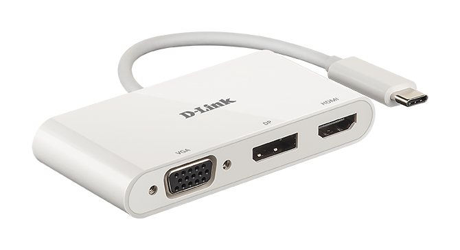 D-Link - 3-in-1 USB-C to HDMI/VGA/DisplayPort Adapter - DUB-V310 - USB hub - USB Type-C
