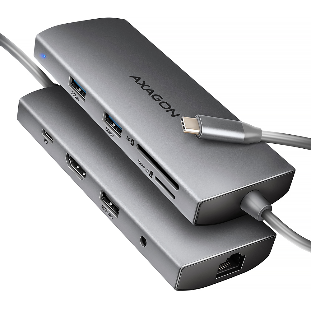 AXAGON Multi port USB-C 5Gbps hub - HMC-8HLSA