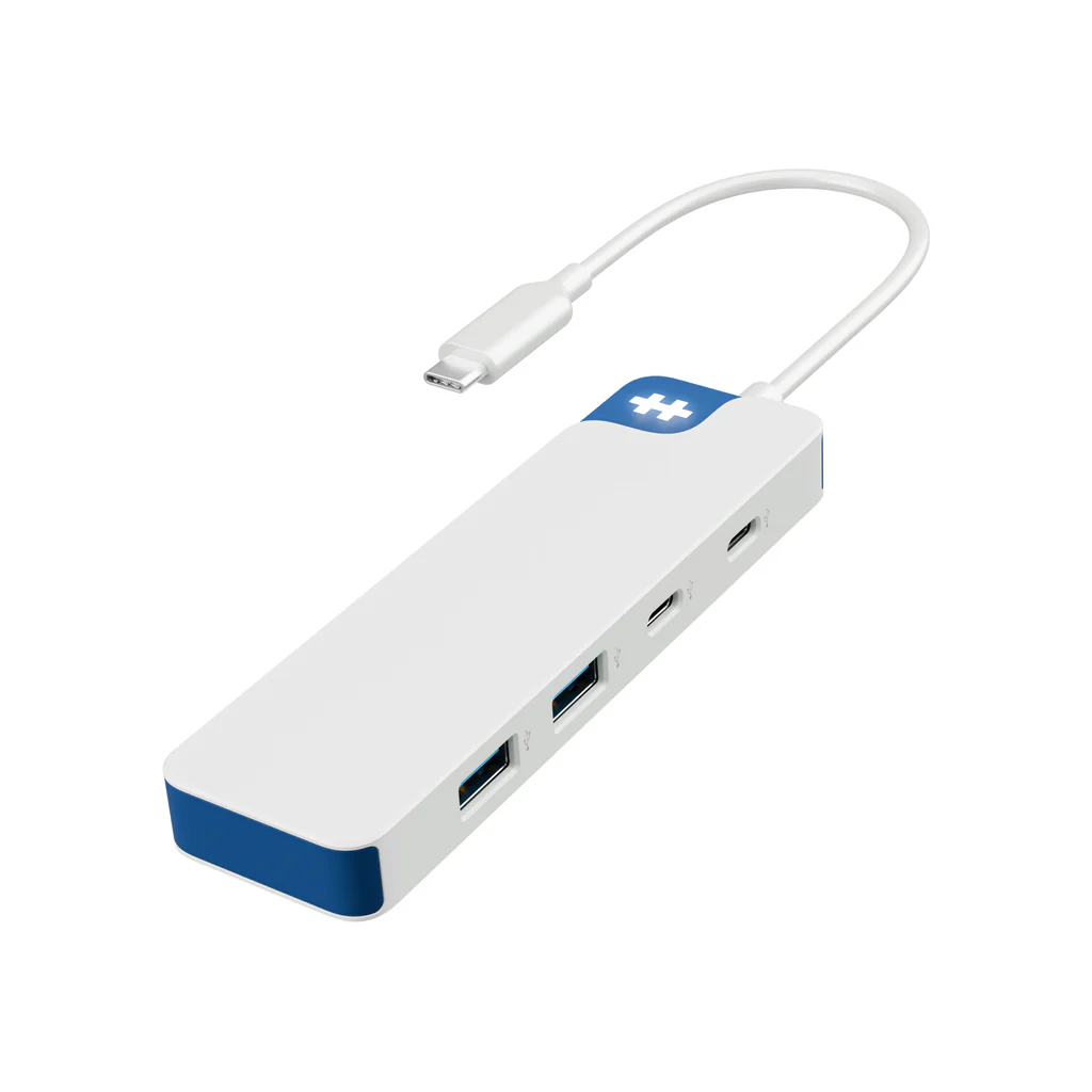 Hyper HyperDrive Flex 4 Port USB-C Combo Hub, White/Blue - HD5200BUGL