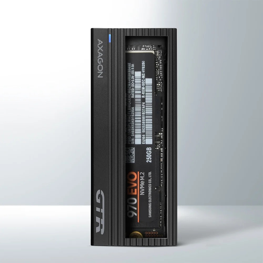 AXAGON External USB-C 3.2 Gen 2 metal box for M.2 NVMe SSDs - EEM2-GTR