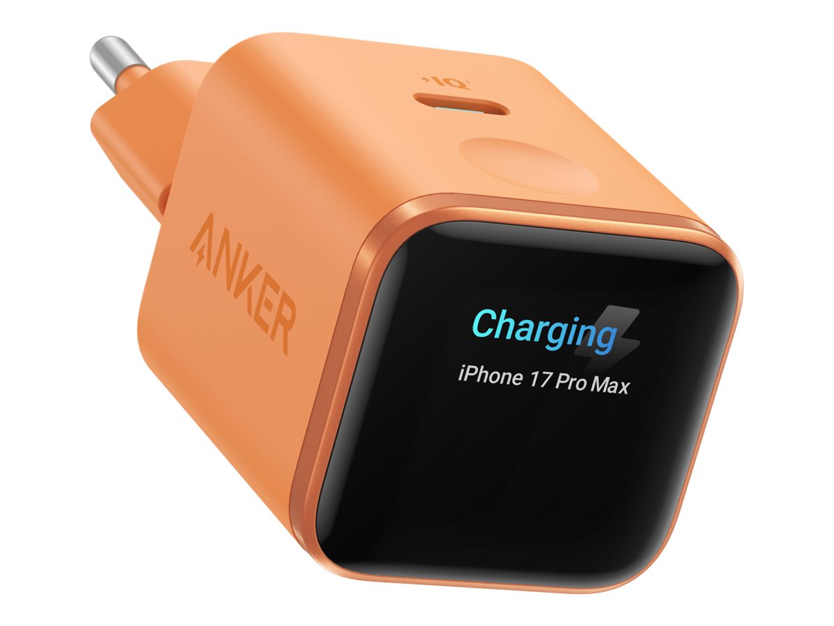 Anker 24 pin USB-C - Nano Charger 45W, Smart Display, Orange
