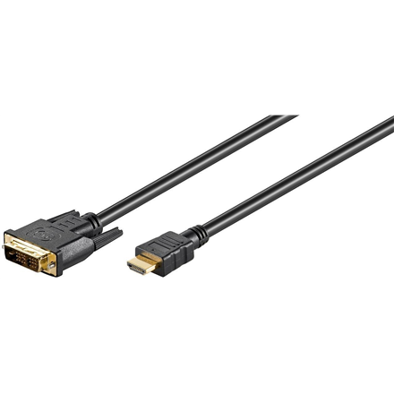 Goobay - DVI-D/HDMI cable, gold-plated - DVI-D male Single-Link (18+1 pin) - HDMI male (type A) - HDMI to DVI-D - 1.5 m