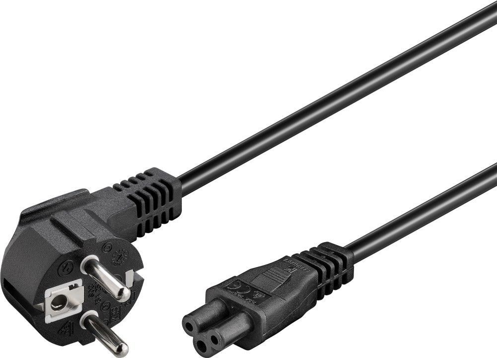 Goobay - Power supply cord (CEE/7/7 to mickey), angled - 68004 - Black