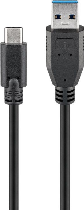 Goobay 71221 USB-C to USB A 3.0 cable, black, 2m - Goobay - USB-C to USB-A USB 3.0 male (type A)