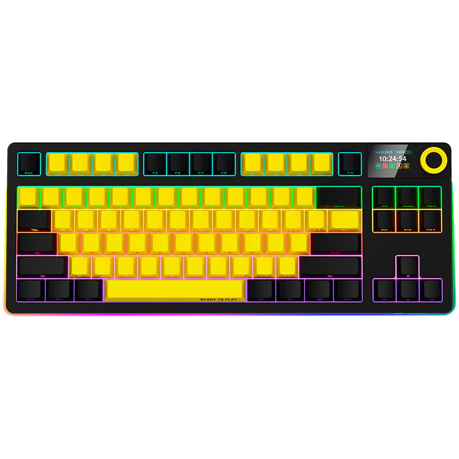 LORGAR Gaming Keyboard KBP70TKLW Pro Wireless Yellow EN