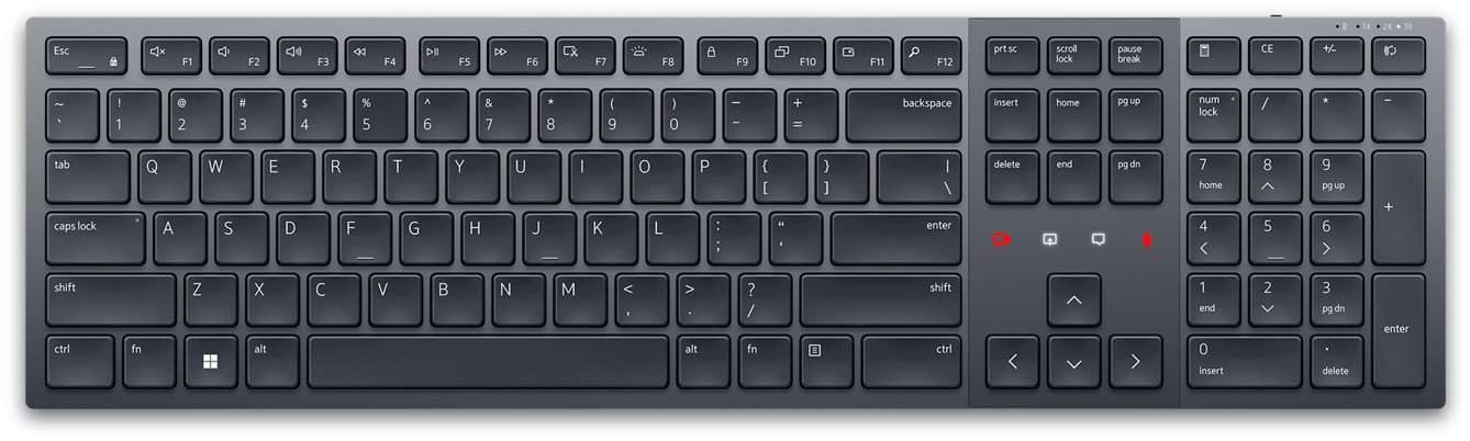 Dell - Premier Collaboration Keyboard - KB900 - Keyboard - Wireless - US International - Graphite