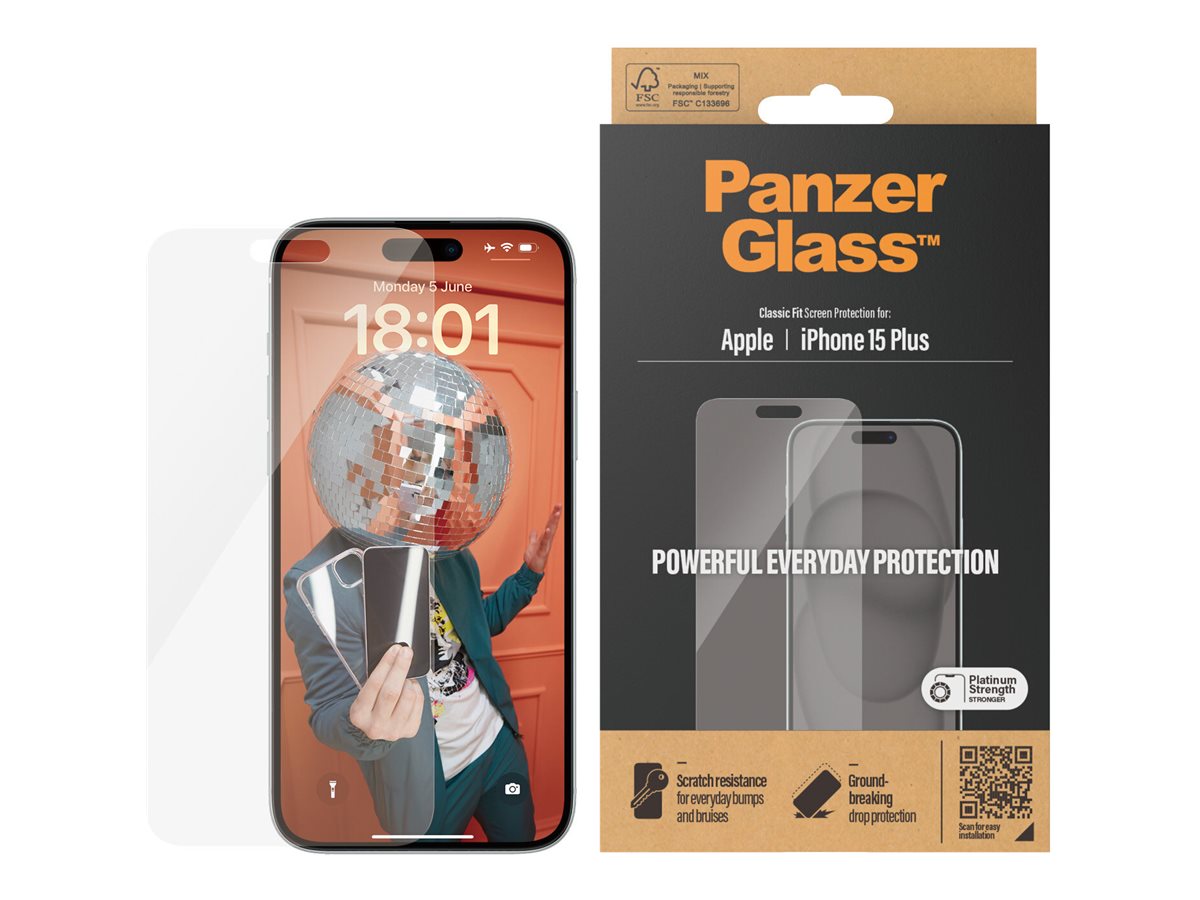 PanzerGlass - Screen protector - Apple - IPhone 15 Plus - Glass - Transparent