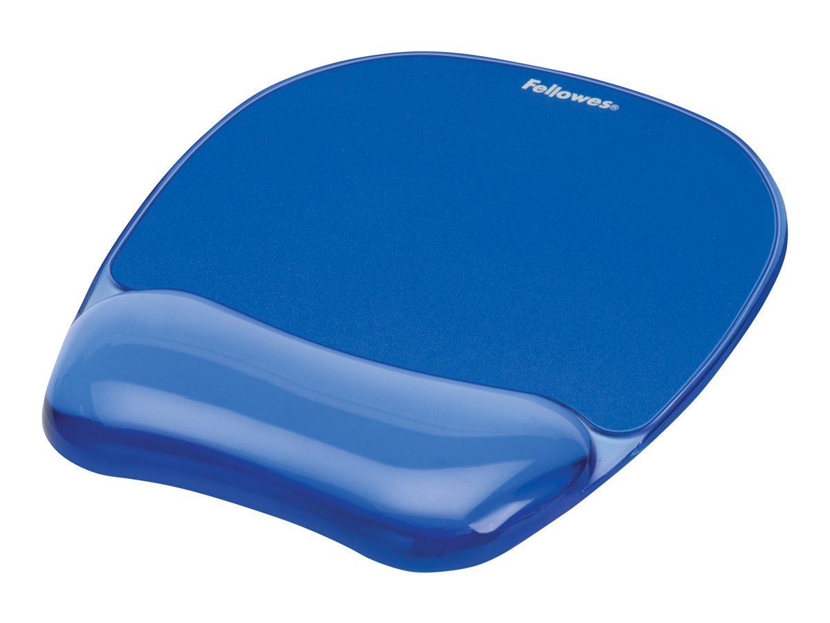 Fellowes - Mouse pad with wrist support CRYSTAL - Mouse pad with wrist pillow - 230 x 202 x 32 mm - Blue