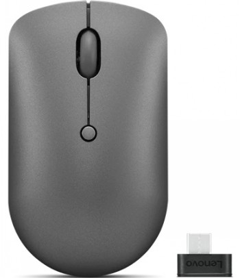 Lenovo - Wireless Compact Mouse - 540 - Wireless - Red optical sensor - 2.4G Wireless via USB-C receiver - Storm Grey - 1 year(s)