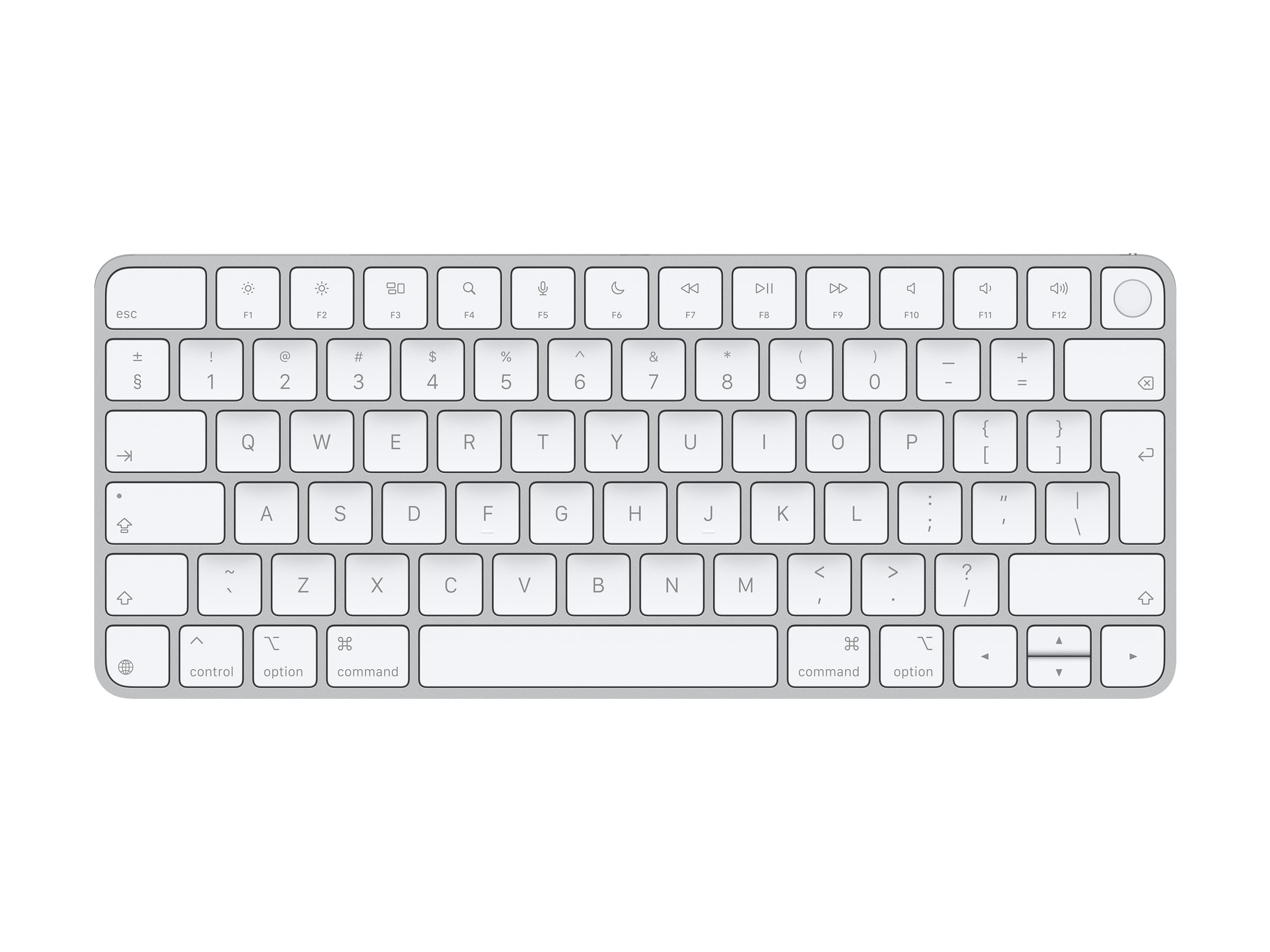 Apple Magic Keyboard with Touch ID for Mac models - MXCK3Z/A - Compact Keyboard - Wireless - Bluetooth - EN - White