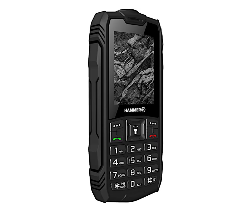 Hammer - Rock - Black - 2.4 " - TFT - 32 MB - 32 MB - Dual SIM - Bluetooth - 3.0 - Main camera resolution 0.3 MP - 1800 mAh