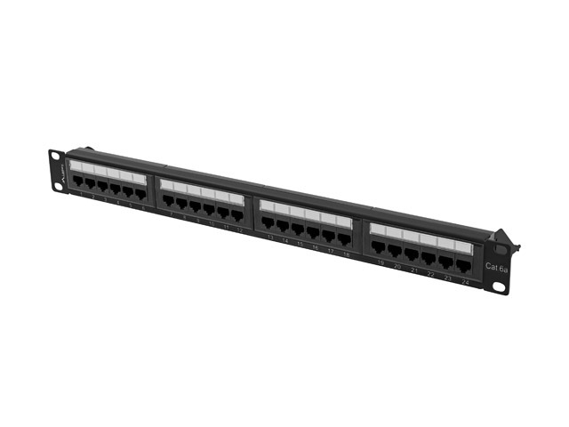 Lanberg - Patch Panel 24 port 1U 19" CAT.6A UTP - PPUA-1024-B - Black