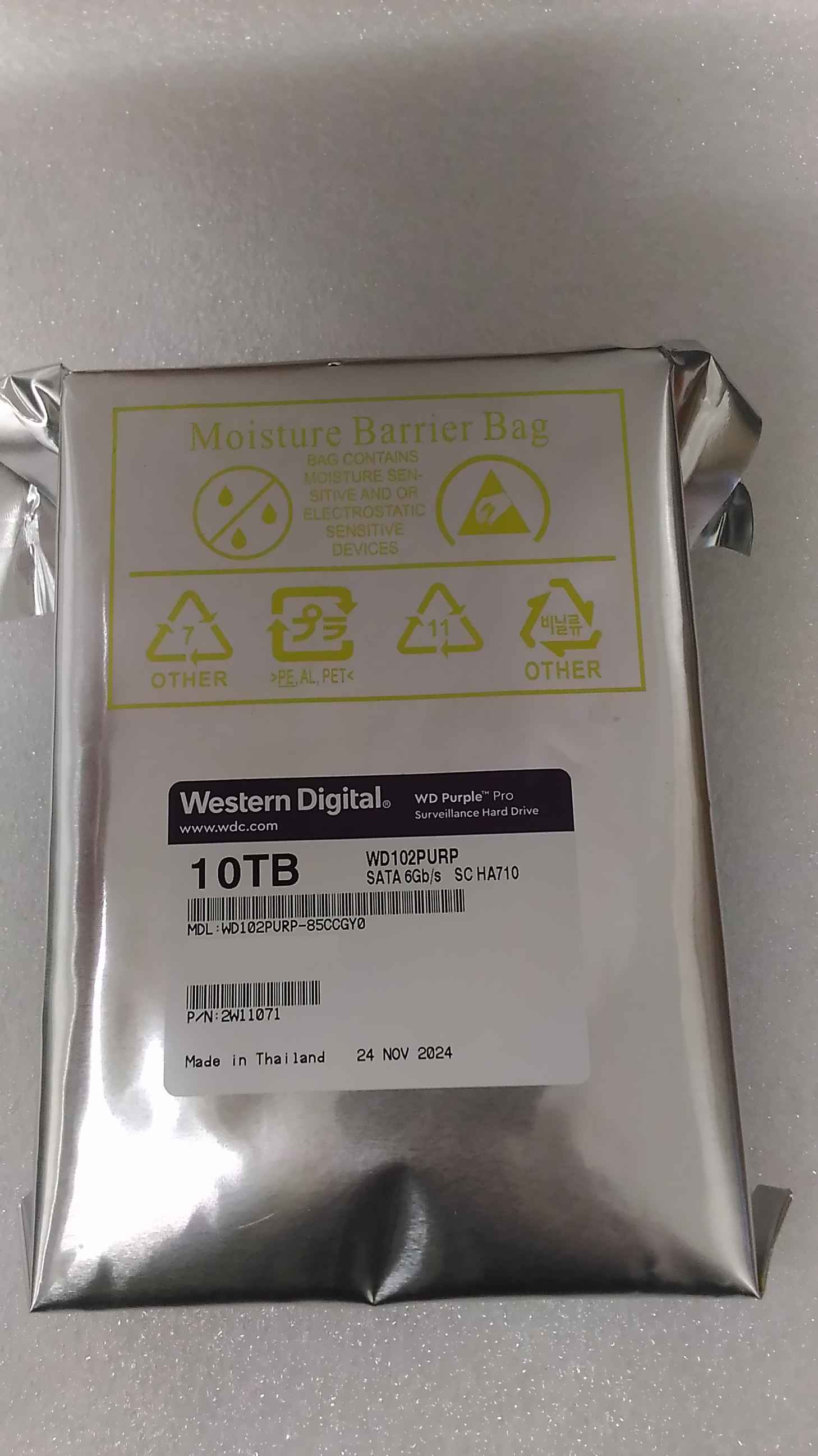 SALE OUT. Western Digital Smart Video Hard Drive - Purple Pro Surveillance - 7200 RPM - 10000 GB - REFURBISHED