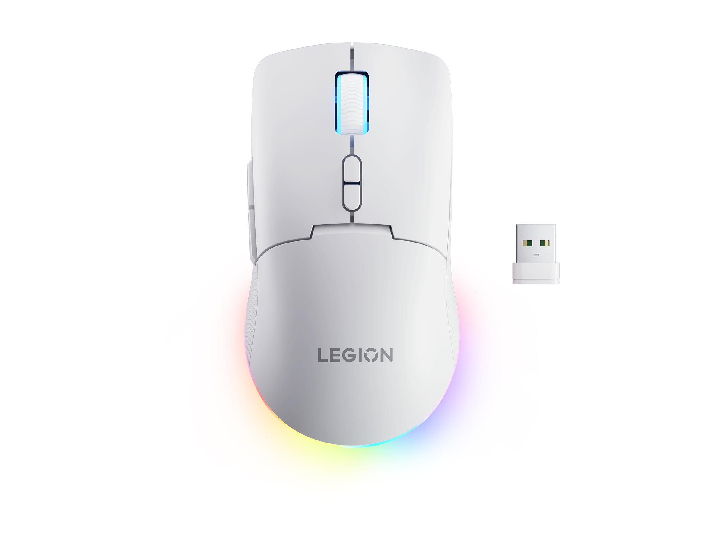 Lenovo RGB Gaming Mouse - Legion M220 - Wireless - 2.4 GHz, Bluetooth, Wired - Glacier White