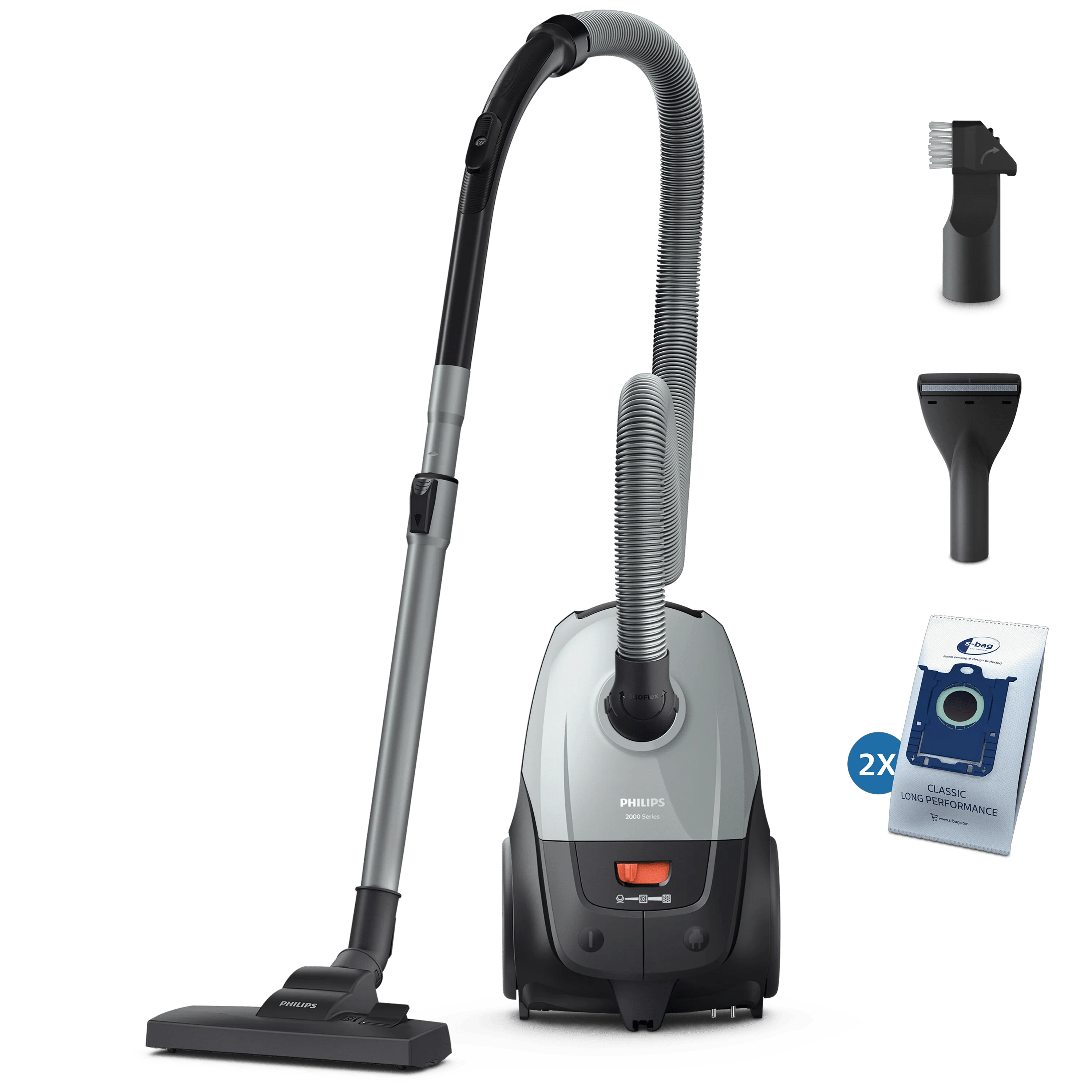 Vacuum Cleaner|PHILIPS|Input power 850 W|Dust capacity 3 L|Cylinder vacuum|Cleaning type Dry|Dust container Dust bag|Colour Black/Grey|XD2142/12