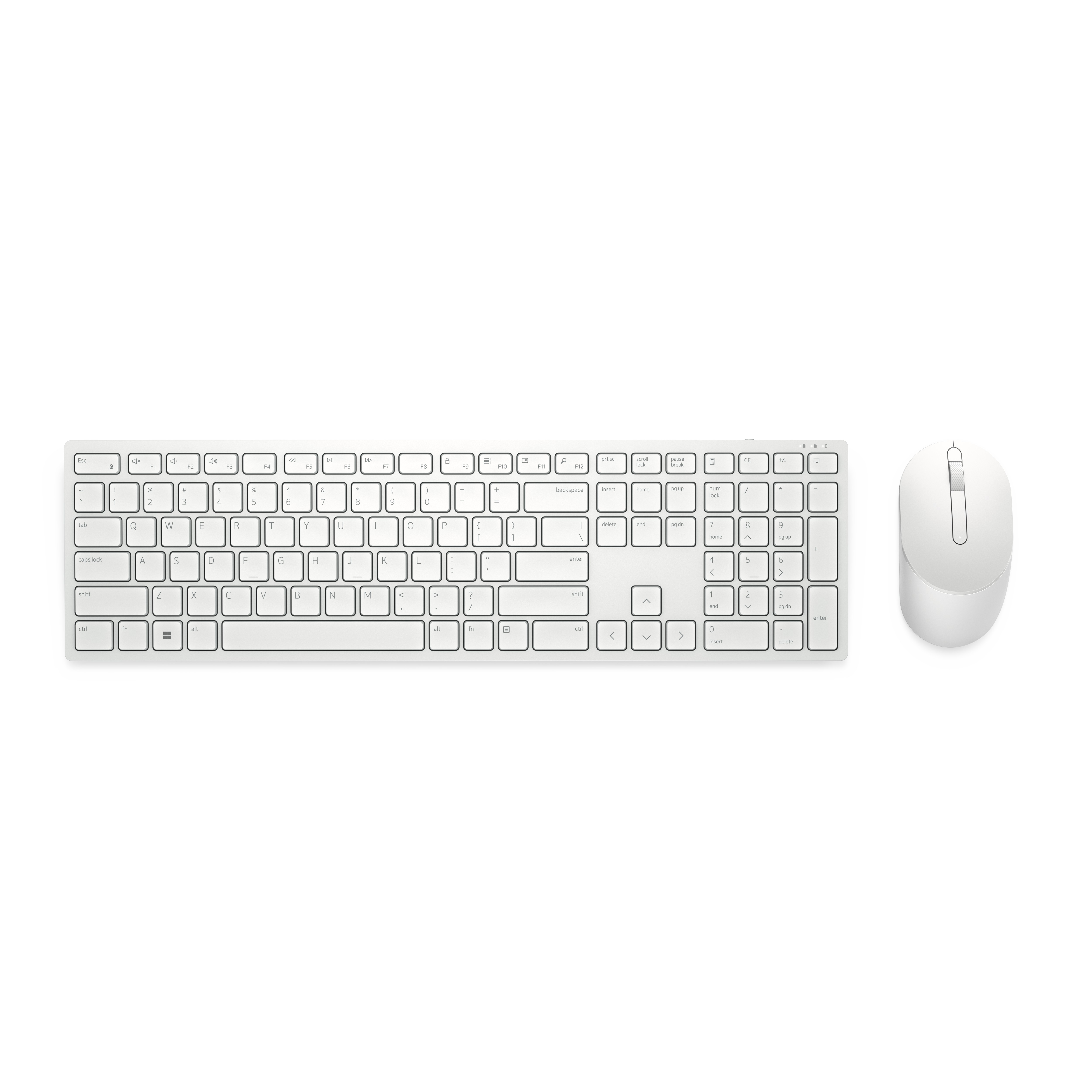 Dell Pro Wireless Keyboard and Mouse - KM5221W - US International (QWERTY) - White