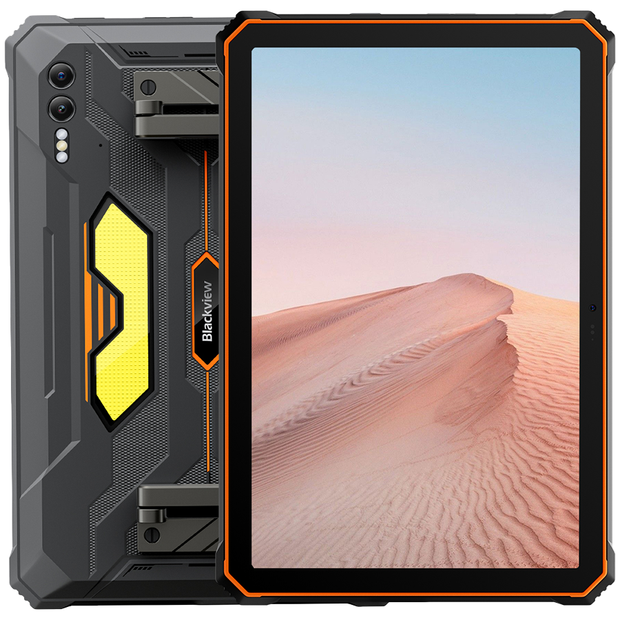 Blackview Rugged Tab Active 10 Pro 10.95-inch FHD+IPS 1920x1200 90Hz Corning 3th 12GB/512GB MT6878 Octa-core 2.5GHz 50MP Front/108MP+20MP Rear Camera infared nught vision 30000mAh NO Charging Android 14 up to 15 NFC Camping lights MIL-STD-810H Orange