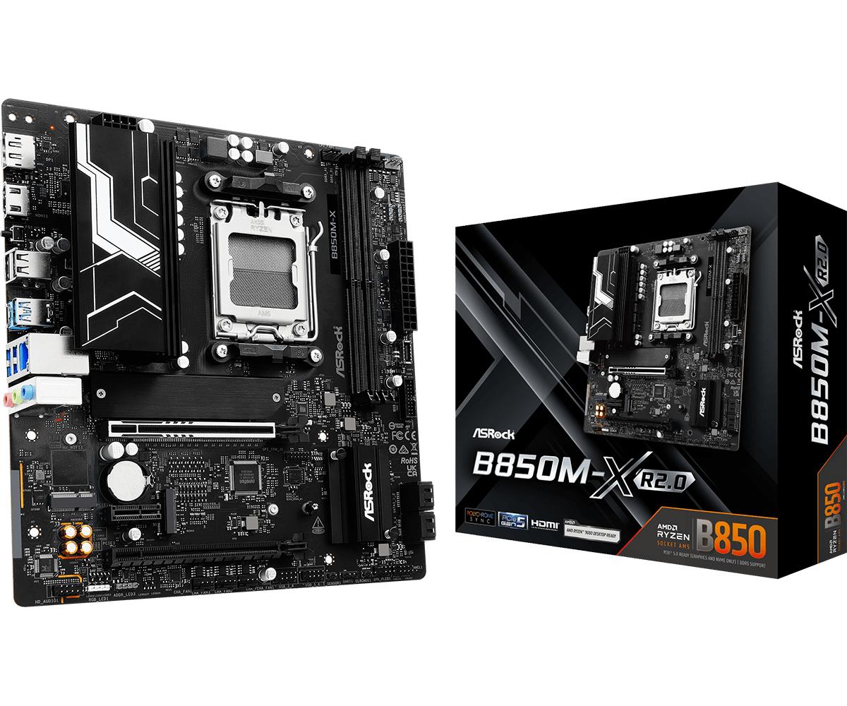 Mainboard|ASROCK|AMD B850|Socket AM5|micro ATX|RAM DDR5-SDRAM|2xSlots|1xNumber of M.2 (M) slots|B850M-X R2.0|B850M-XR2.0