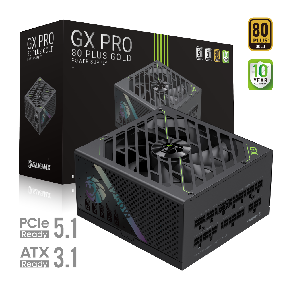 Gamemax PSU - GX PRO 1250G - 1250 W - Gold - Full Modular