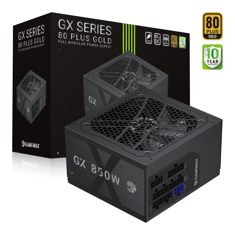 Gamemax PSU - GX 850GF - 850 W - Gold - Full Modular