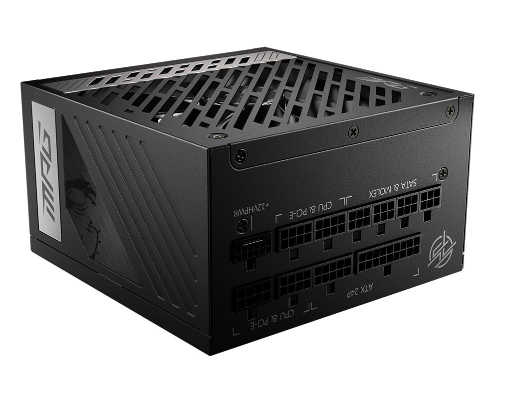 Power Supply|MSI|1000 Watts|Efficiency 80 PLUS GOLD|PFC Active|MPGA1000GPCIE5