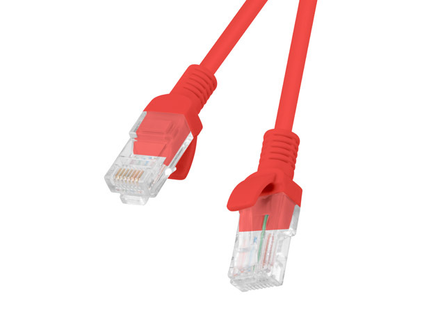 Lanberg Patchcord CAT.5E UTP 0.25M fluke passed 10-pack, Red - PCU5-20CC-0025-R