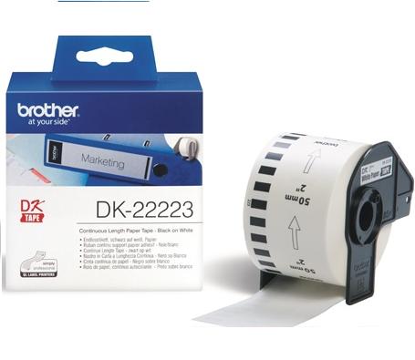Brother - DK-22223 Continuous Length Paper Label - White - DK - 50mm - 30.48 m