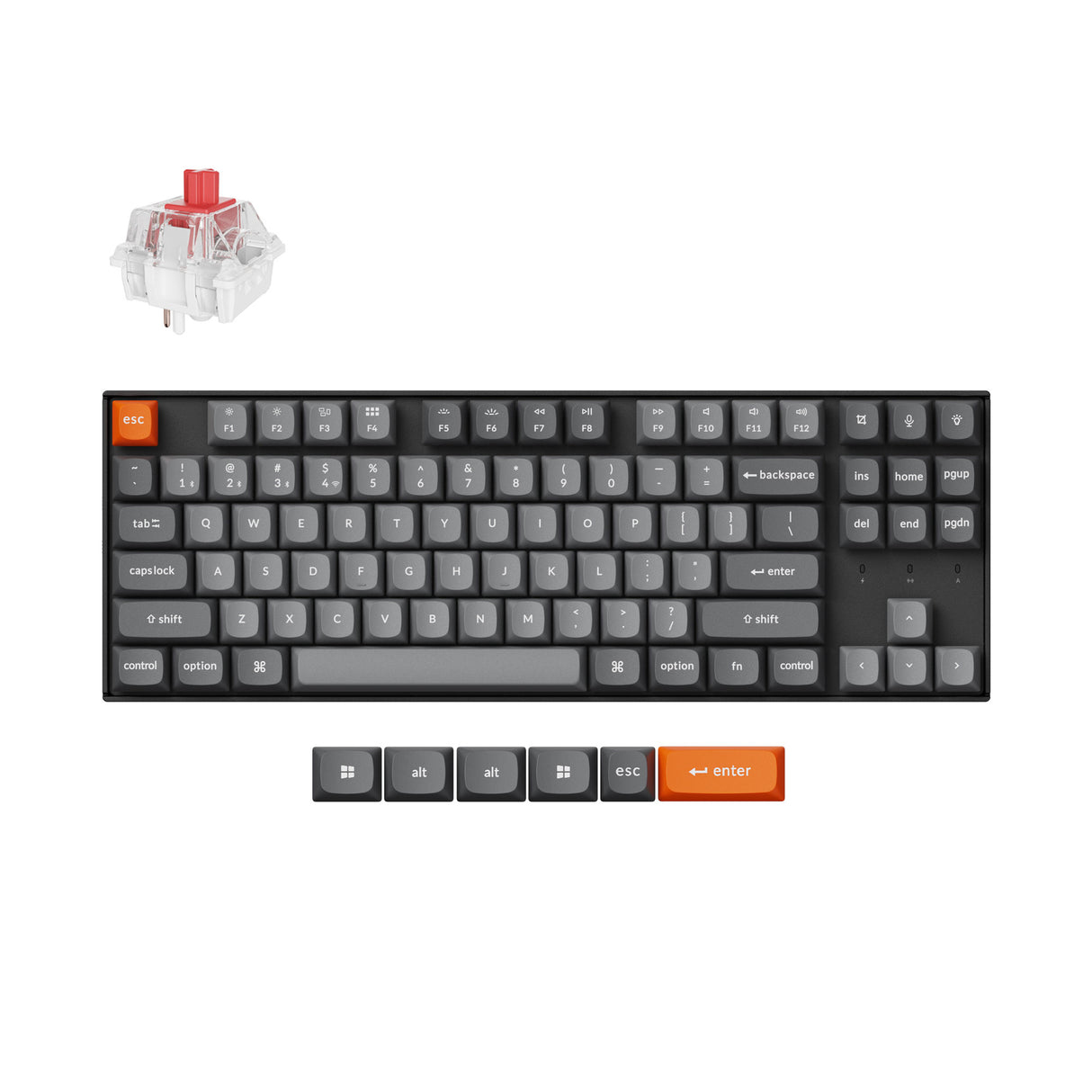 Keychron K8 Max RGB - US Layout - Hot-Swappable Super Red Wireless Keyboard