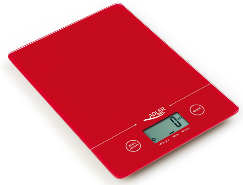 Adler - Kitchen scales - AD 3138 - Maximum weight (capacity) 5 kg - Graduation 1 g - Red