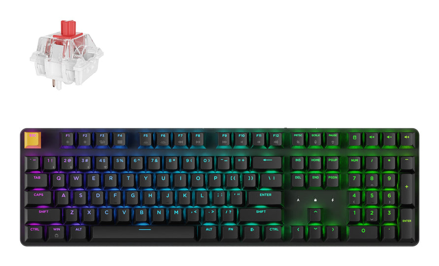 Keychron J5 - US Layout - Super Red Linear - Black Wireless Keyboard