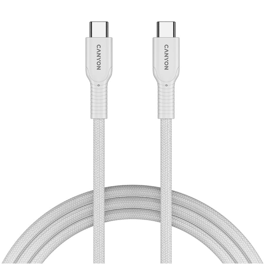 CANYON cable OnWire 60CL C-C 60W COLOR Braided 1m White