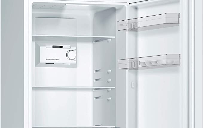 Bosch - Serie 2 Refrigerator - KGN33NWEB - Energy efficiency class E - Free standing - Combi - Height 176 cm - No Frost system - Fridge net capacity 193 L - Freezer net capacity 89 L - 42 dB - White