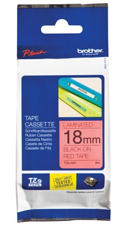 BROTHER TZE441 tape black/red 18mm 8m