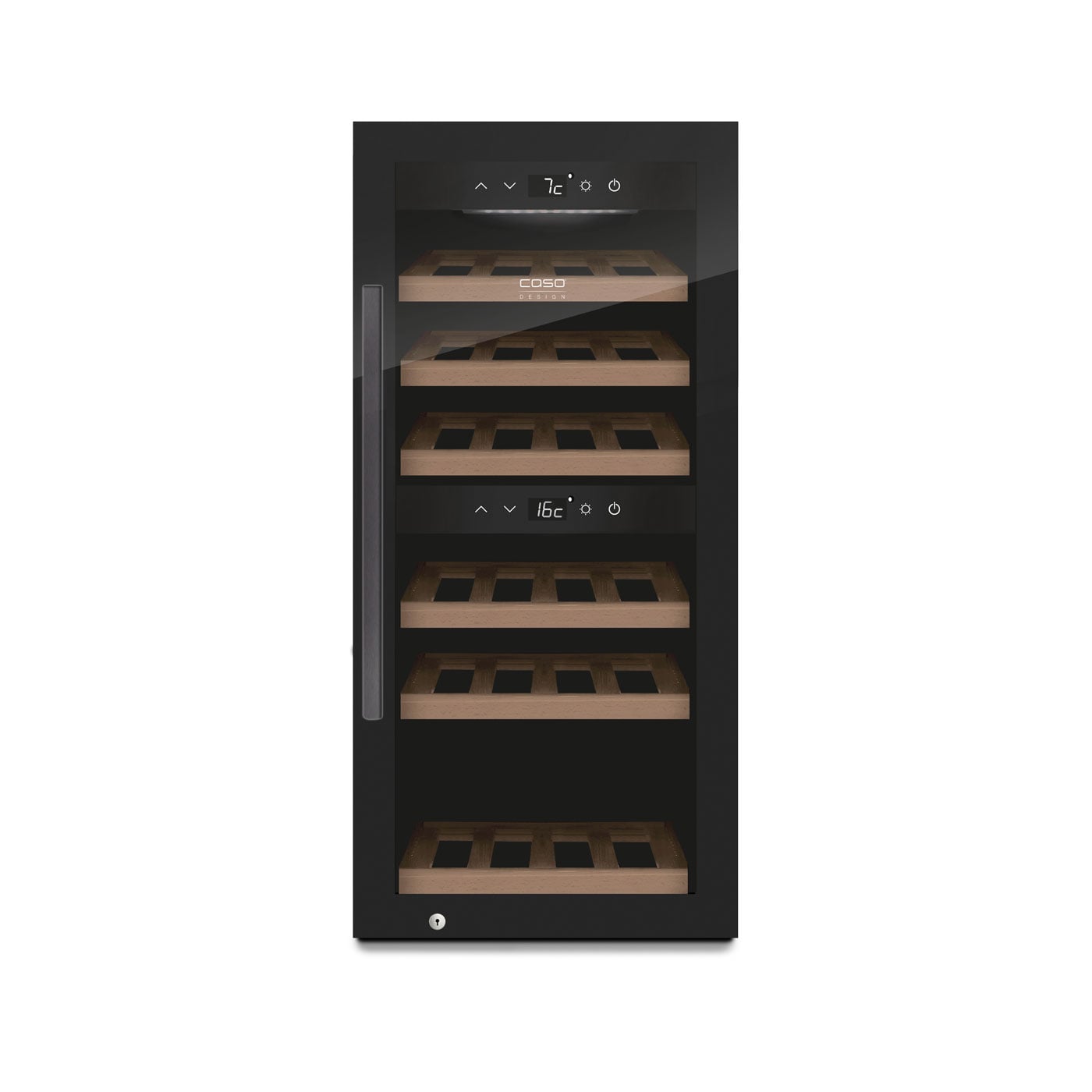 Caso - Smart Wine Cooler - WineExclusive 24 - Energy efficiency class G - Showcase - Bottles capacity 24 bottles - Cooling type Compressor technology - Black