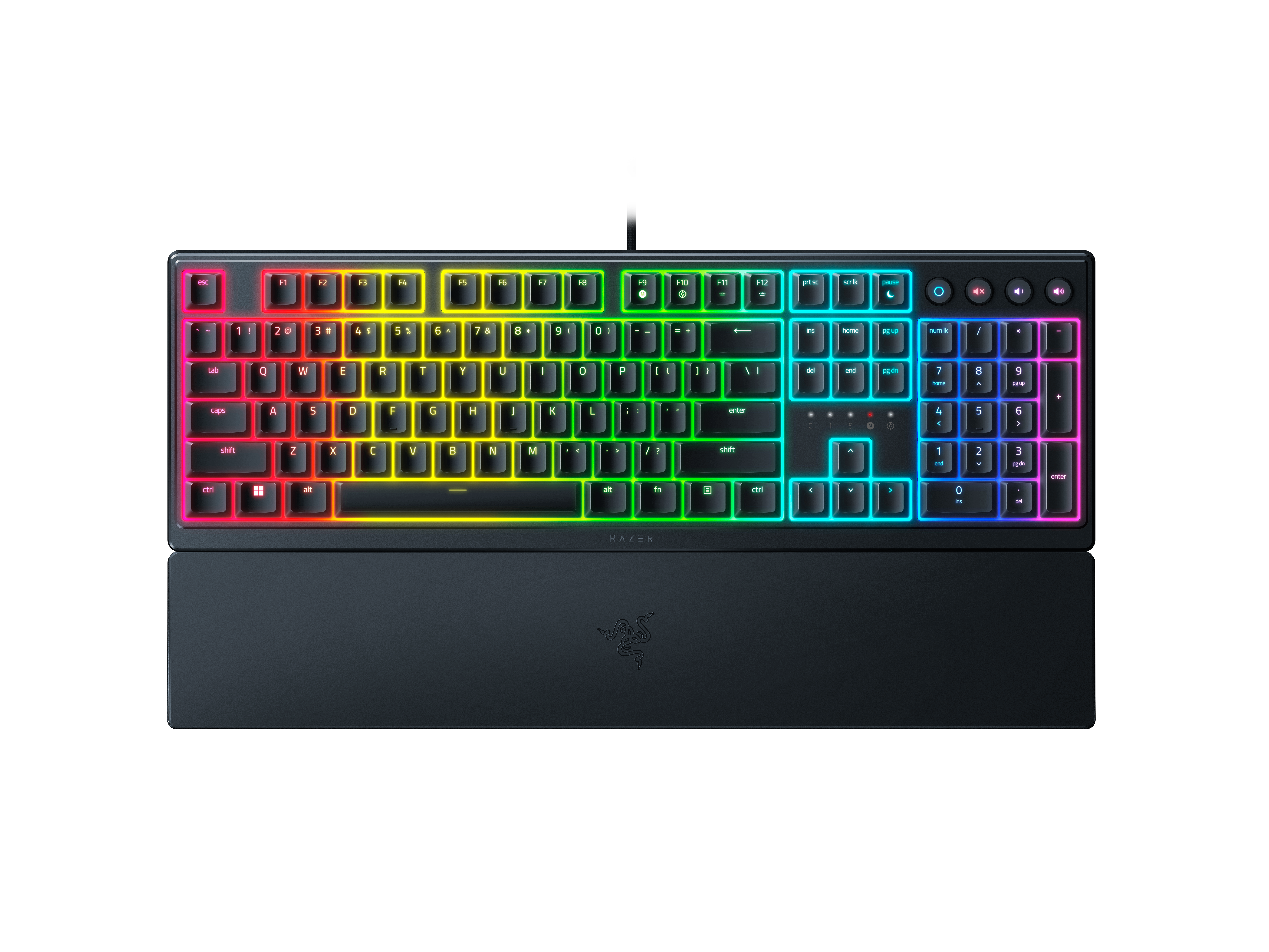 Razer - Gaming Keyboard - Ornata V3 - Gaming keyboard - Wired - RGB LED light - NORD - Razer Mecha-Membrane - Black