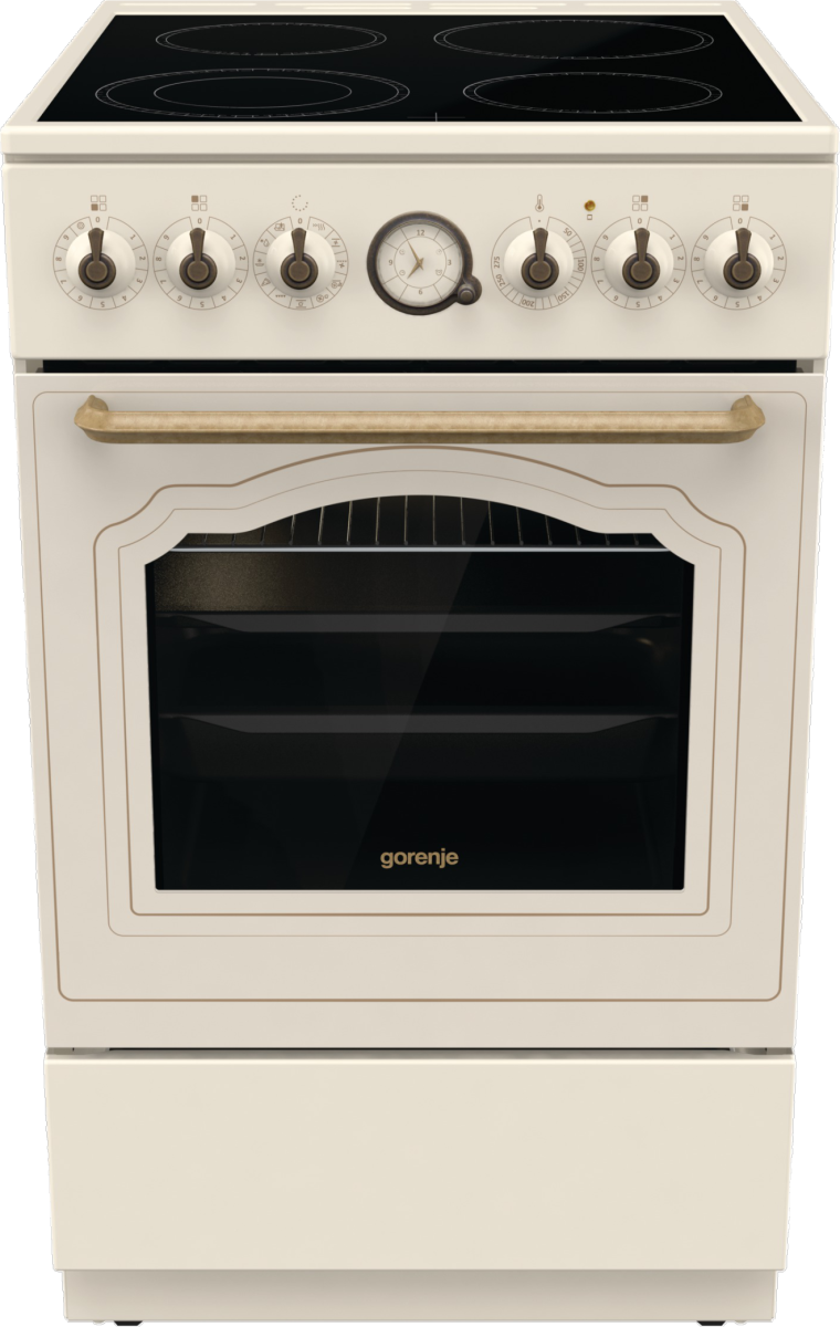 Gorenje - Cooker - GECS5B70CLI - Hob type Vitroceramic - Oven type Electric - Beige - Width 50 cm - Depth 59.4 cm - Energy efficiency class A - 70 L