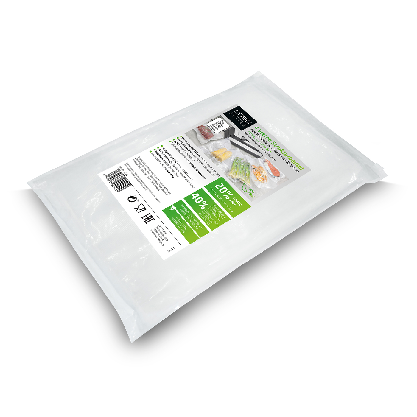 Caso - 4 Stars Structured Bags 20x30 cm - 60 pcs