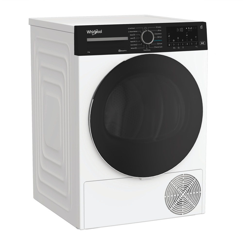 Whirlpool Dryer Machine - WP C8 WBS EE - Energy efficiency class C - Front loading - 8 kg - Digital - Depth 61 cm - Steam function - White