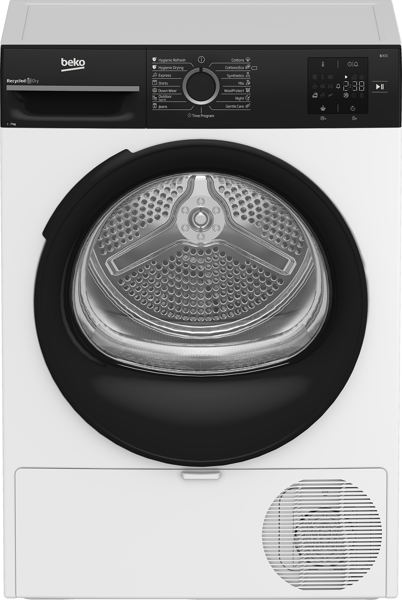 BEKO Dryer Machine - BM3T37249WBB - Energy efficiency class C - Front loading - 7 kg - Digital - Depth 54.5 cm - White
