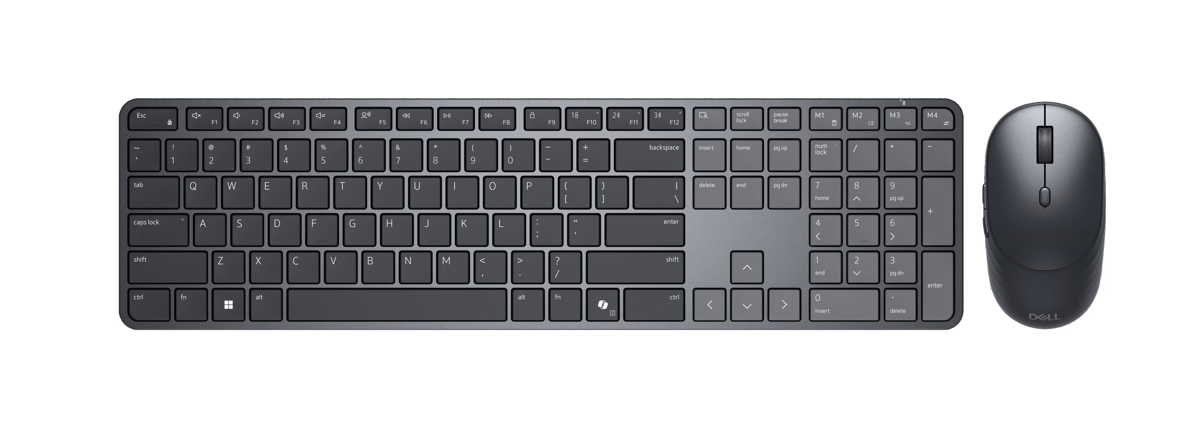 Dell - Pro 7 Slim KM726 - Keyboard and Mouse Set - Wireless - Mouse included - Batteries included - Lithuanian - Wireless connection - Black